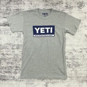 Brand New, No Tags - Yeti Ice Coolers Logo T-Shirt - Grey Blue - Men's Small